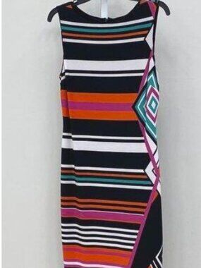 NWT $148 Cache multi-color geometric sleeveless dress. size 8